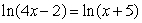 <strong>Solve for x: .</strong> A) B) C) D) No solutions