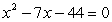 <strong>Write a quadratic equation that has integer coefficients and has solutions 4 and -11.</strong> A)   B)   C)   D)   E) None of the above <div style=padding-top: 35px> 