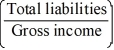 <strong>Which of the following is the total debt-to-income ratio?</strong> A) × 1,000. B) × 100. C) × 100. D) × 100.