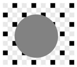 <strong>  In the above figure, when you apply the Multiply blending mode to the circle, which of the following is true?</strong> A)parts of the circle will be lighter B)parts of the circle will be darker C)parts of the circle will be opaque D)parts of the circle will become locked <div style=padding-top: 35px> 