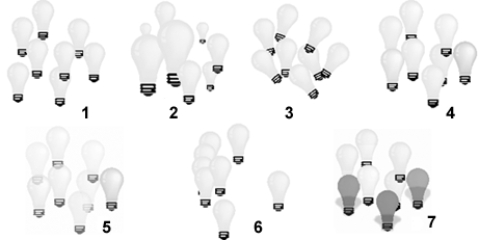 Match the Symbolism tool with its correct function. a.Symbol Shifter tool b.Symbol Sizer tool c.Symbol Spinner tool d.Symbol Stainer tool e.Symbol Screener tool f.Symbol Scruncher tool g.Symbol Styler tool Changes the color of symbol instances