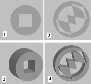 <strong>  The item marked 3 in the above figure is a ____.</strong> A)simple compound path B)complex compound path C)simple compound path, extruded D)complex compounded path, extruded <div style=padding-top: 35px> 