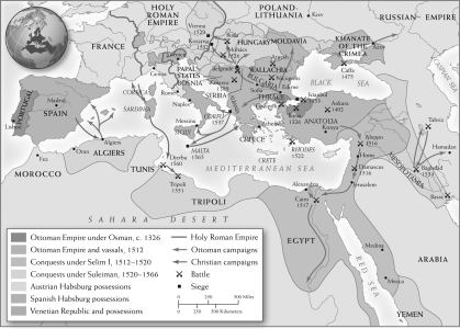 Use the two maps below and your knowledge of world history to answer all parts of the question that follows. Map 1 of Europe c. 1400-1500   Map 2 of Ottoman Empire c. 1300-1556   (A) Identify and explain ONE similarity in the expansion of the Ottoman Empire and of European states in the fourteenth and fifteenth centuries. (B) Identify and explain ONE difference in the expansion of the Ottoman Empire and of European states in the fourteenth and fifteenth centuries. (C) Explain ONE long-term impact that Ottoman expansion had on European states in the fifteenth century.<div style=padding-top: 35px> 