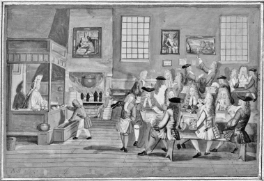 <strong>Questions refer to the images below. Image A. Miniature depicting a banquet in an Ottoman coffeehouse, sixteenth century.   Image B. Interior of a London coffeehouse, c. 1690-1700.   In what ways are the subjects of images A and B similar?</strong> A) They both depict the consumption of a forbidden beverage. B) They both demonstrate political activity. C) They both show the emergence of an elite social activity. D) They both demonstrate the labor-intensive nature of coffee consumption. <div style=padding-top: 35px> 