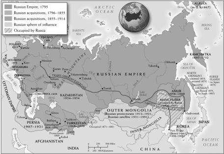 <strong>Questions refer to the maps below. Russian Expansion, 1801-1914 U.S. and Canadian Westward Expansion, 1803-1912 According to the maps, what transportation system was MOST associated with continental territorial expansion?</strong> A) Steamships B) Railroads C) Canals D) Highways