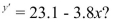 <strong>What is the value of when x = 3, if the equation of the regression line is </strong> A) 4.73 B) 5.29 C) 34.5 D) 11.7
