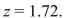 The z value that corresponds to the percentile is