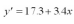 Using a regression line of , a value of x = 3.6 would result in a predicted value of .
