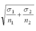 The standard error of difference of two large (independent) sample means is .