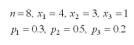 <strong> Using the multinomial formula, find the probability of the following data.</strong> A)0.057 B)0.224 C)0.014 D)0.022