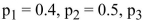 <strong>Using the formula for the multinomial distribution, the probability of when n = 5, = 0.1 is</strong> A){5!/(2! × 1! × 2!)} × B)2! × 1! × 2! C) D){5!/(0.4! × 0.5! × 0.1!)} ×