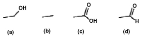 <strong>List the following compounds in order of least oxidized to most oxidized </strong> A)a < b < c < d B)b < a < c < d C)c < d < a < b D)b < a < d < c