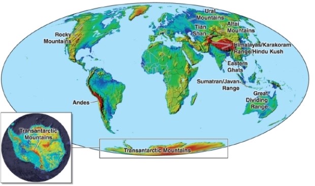 <strong> Referring to the figure, the Rocky Mountains were formed through which process?</strong> A)subduction B)faulting C)collision D)hot spots