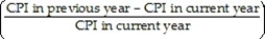 <strong>Which of the following formulas is used to calculate the inflation rate?</strong> A) inflation rate = 100 × B) inflation rate = 100 × C) Inflation rate = 100 × D) Inflation rate = 100 × E) Inflation rate = 100 ×