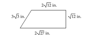 Find the perimeter of the figure in radical form with the radicals simplified. -