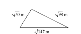 Find the perimeter of the figure in radical form with the radicals simplified. - 