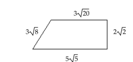Find the area of the figure in radical form with the radicals simplified. -
