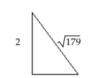Solve the problem. -Use the Pythagorean Theorem to find the length of the unknown side of the triangle. Write the answer as a radical in simplified form.  