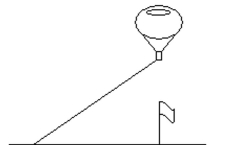 Solve the problem. -A balloon is secured to rope that is staked to the ground. A breeze blows the balloon so that the rope is taut while the balloon is directly above a flag pole that is 70 feet from where the rope is staked down. Find the Altitude of the balloon if the rope is 120 feet long.