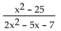 <strong>Determine the value or values that are excluded from the following expression. </strong> A)-5, 5 B) C) D)