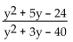 <strong>Simplify the rational expression. </strong> A) B)- y22 + 5 3y - 24 40 C)53y - 3 5 D)y - 3 5