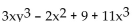<strong>Write the polynomial in descending order of the variable x. If the polynomial is already in descending order, so state. Give the degree of the polynomial. </strong> A) B) C) D)