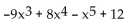 <strong>Give the degree of the polynomial and identify its leading coefficient. </strong> A)degree: 5; leading coefficient: -9 B)degree: 5; leading coefficient: -1 C)degree: 3; leading coefficient: -9 D)degree: 5; leading coefficient: 1