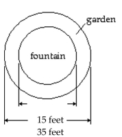 <strong>Solve the problem. -In Little City Park there is a circular fountain. The park district has decided to plant a circular garden around the fountain. In order to purchase the appropriate number of plants, they must determine the area of the garden In square feet. Find the area rounded to two decimal places, if necessary. The formula for the area of a circle is \mathrm { A } = \pi \mathrm { r } ^ { 2 } . \text { Use } 3.14 4 a s an approximation for ?. </strong> A)1570 sq ft B)3140 sq ft C)785 sq ft D)2464.9 sq ft