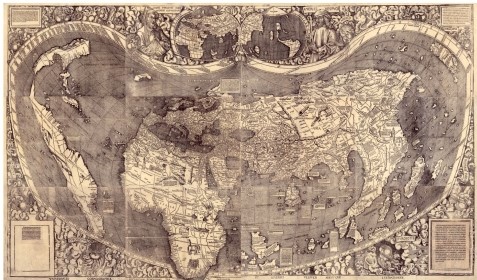 <strong>In their 1507 map and globe entitled Universalis Cosmographia, Martin Waldseemüller and Mathias Ringmann had a body of land between the African and Asian continents estimating the geography of what we know know to be </strong> A) India. B) The Americas. C) Europe. D) Hawaii.