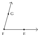 <strong>Identify the figure as a line, a ray, a line segment, or an angle. Then name the figure using the given points. - </strong> A)line;ine; \overleftrightarrow { \mathrm { GF } } B)ray;ray; \overrightarrow { \mathrm { FG } } C)angle;gle; \angle \mathrm { F } D)line segmentt; \overline { \mathrm { FE } }