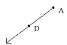 <strong>Identify the figure as a line, a ray, a line segment, or an angle. Then name the figure using the given points. - </strong> A)ray;ray; \overrightarrow { \mathrm { DA } } B)ray;ray; \overrightarrow { \mathrm { AD } } C)line;ine; \overleftrightarrow { \mathrm { AD } } D)line segment;t; \overline { \mathrm { AD } }