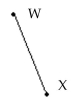 <strong>Identify the figure as a line, a ray, a line segment, or an angle. Then name the figure using the given points. - </strong> A)angle;gle; \angle X B)line;ine; \overleftrightarrow { \mathrm { XW } } C)line segment; \overline { \mathrm { XW } } D)ray;ray; \overrightarrow { \mathrm { xW } }