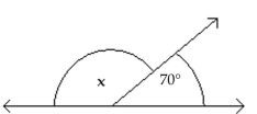 <strong>Find the measure of the indicated angle. Figure is not drawn to scale. - Find the measure ofure of \angle x </strong> A)110° B)30° C)160° D)20°