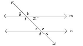 <strong>Find the measure of the indicated angle. Figure is not drawn to scale. - \mathrm { m } \| \mathrm { n } Find the measure ofure of \angle b </strong> A)111° B)159° C)69° D)169°
