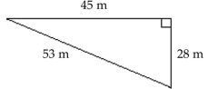 <strong>Find the ratio described as a fraction in simplest form. -Find the ratio of the longest side to the perimeter of the right triangle. </strong> A) \frac { 53 } { 126 } B) \frac { 2 } { 9 } C) \frac { 28 } { 53 } D) \frac { 5 } { 14 }