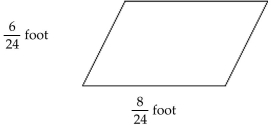 <strong>Solve. Write the answer in simplest form. -Find the perimeter of the parallelogram. Recall that the perimeter of a figure is the distance around the figure. </strong> A) 2 \mathrm { ft } B) \frac { 7 } { 12 } \mathrm { ft } C) \frac { 1 } { 12 } \mathrm { ft } D) \frac { 7 } { 6 } \mathrm { ft }