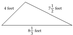 Find the perimeter of each figure. For Exercise 29, find the area also. -Find the perimeter of the triangle.