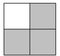 <strong>Write a fraction to represent the shaded part of the figure. - </strong> A) \frac { 3 } { 4 } B) \frac { 1 } { 4 } C) \frac { 1 } { 3 } D) \frac { 3 } { 1 }