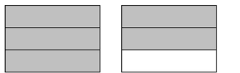 <strong>Write the shaded area in the figure as a mixed number and as an improper fraction. - </strong> A) 1 \frac { 5 } { 6 } ; \frac { 5 } { 3 } B) 5 \frac { 1 } { 3 } ; \frac { 5 } { 3 } C) 2 \frac { 2 } { 3 } ; \frac { 5 } { 3 } D) 1 \frac { 2 } { 3 } ; \frac { 5 } { 3 }