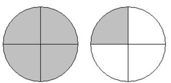 <strong>Write the shaded area in the figure as a mixed number and as an improper fraction. - </strong> A) 1 \frac { 3 } { 4 } ; \frac { 5 } { 4 } B)1 1 \frac { 5 } { 8 } ; \frac { 5 } { 4 } C) 2 \frac { 1 } { 4 } ; \frac { 5 } { 4 } D) 1 \frac { 1 } { 4 } ; \frac { 5 } { 4 }