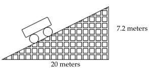 Solve. -A section of roller coaster track has the dimensions shown in the diagram. Find the grade of the track, which is the slope written as a percent.