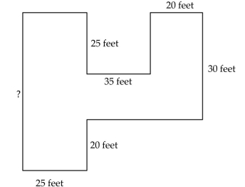 Solve. -Nine swimming pools for a major hotel chain have the shape and dimensions shown below. One supplier is providing a tile border for all of the pools. He needs to know the perimeter of all nine pools to get a cost Estimate. Find the total perimeter.