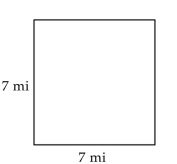 Find the area of the square. - 