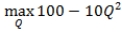 <strong>A product's demand curve can be expressed as Q = 100 - P and total cost is TC = 10Q<sup>2</sup>. The firm's profit-maximization problem is:</strong> A)   . B)   . C)   . D)   . <div style=padding-top: 35px> 