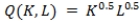 <strong>MRTS<sub>LK</sub> decreases as the firm substitutes labor for capital along the isoquant for all production functions below EXCEPT:</strong> A) . B) . C) . D) .
