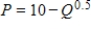 <strong>Suppose that the inverse demand curve for energy drinks can be expressed as   . The price elasticity of demand at a quantity of 25 is:</strong> A) -0.5. B) 0.5. C) -2. D) 2. <div style=padding-top: 35px> 