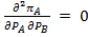 <strong>In a Bertrand competition, with differentiated goods in a market structure of two firms, firm A's first-order condition can be expressed as:</strong> A) . B) . C) . D) .