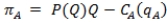 <strong>In a Cournot market structure with two firms, firm A's profit function can be expressed as:</strong> A) , where P(Q) is market (inverse) demand, and is total cost for firm A. B) , where P(Q) is market (inverse) demand, and is total cost for firm A. C) , where P(Q) is market (inverse) demand, and is total cost for firm A. D) , where P(Q) is market (inverse) demand, and is total cost for firm A as a function of firm B's output.