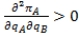 <strong>In a Cournot market structure with two firms, firm A's second-order condition sufficient for maximization is:</strong> A) 0. B) 0. C) . D) .