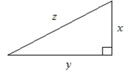 <strong>In the triangle shown, side y measures 36 meters and side z measures 39 meters. Use the Pythagorean theorem to find the measure of side . </strong> A)10 meters B)14 meters C)17 meters D)15 meters